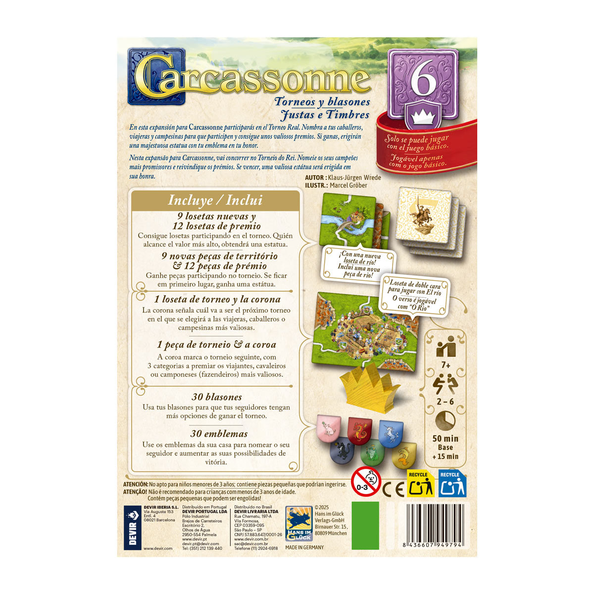 Carcassonne exp 6 Torneos y blasones (3ra edición)