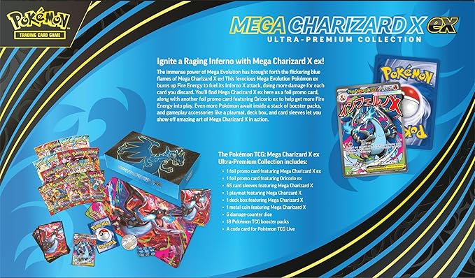 Pokémon TCG: Mega Charizard X ex Ultra-Premium Collection (Inglés)