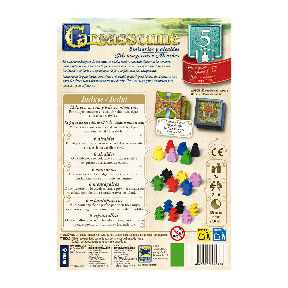 Carcassonne exp 5 Emisarios y Alcaldes (3ra edición)