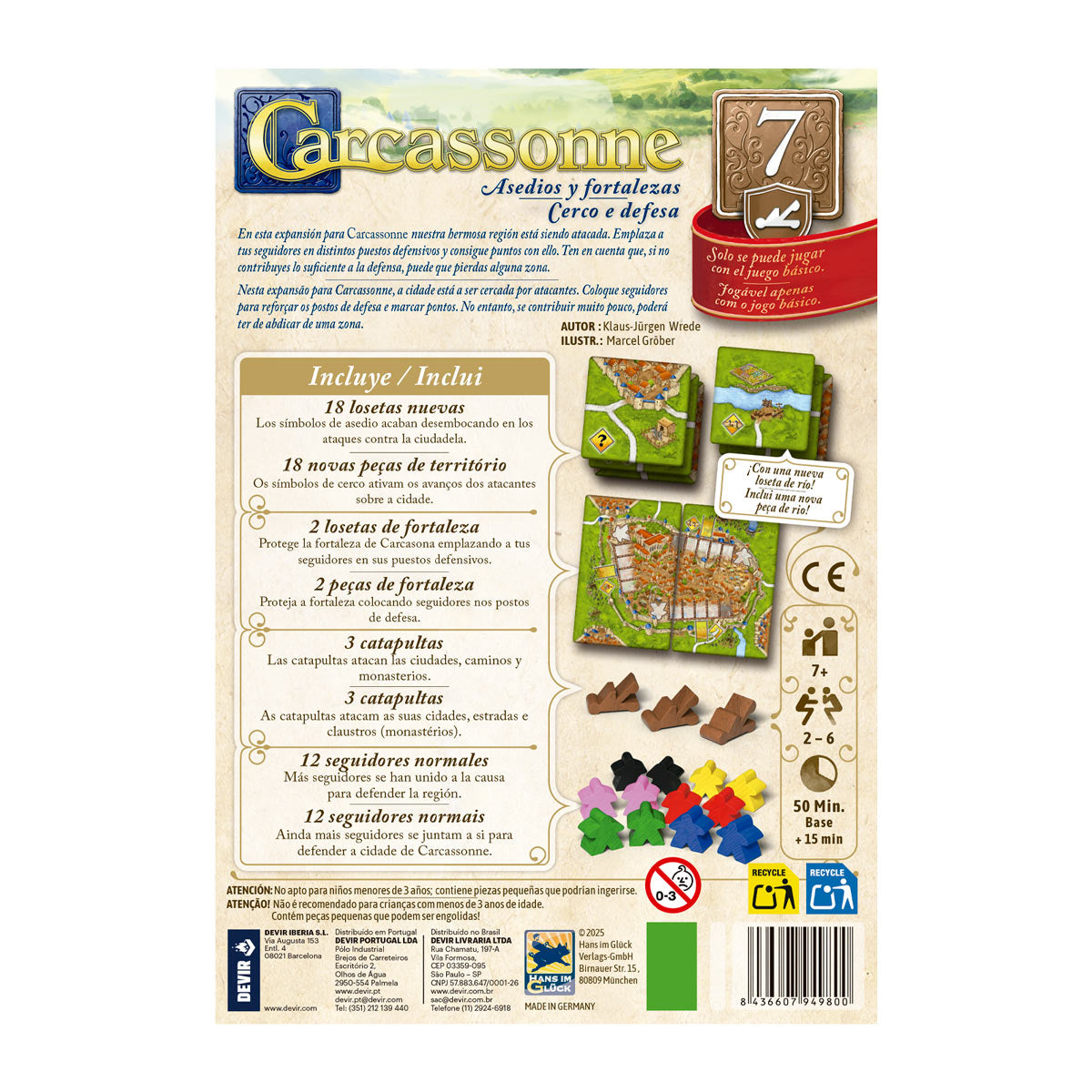 Carcassonne exp 7 Asedios y fortalezas (3ra edición)