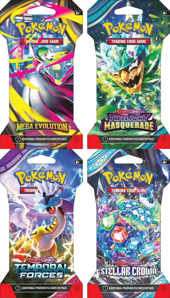 PROMO 4 Sleeved Booster de Distintas Expansiones (ESPAÑOL)